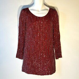Willow & Clay SZ S Merlot Geometric Sequin Mini Dress Formal Party Club Prom